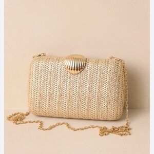 NWT Chic Gold Shell Clutch